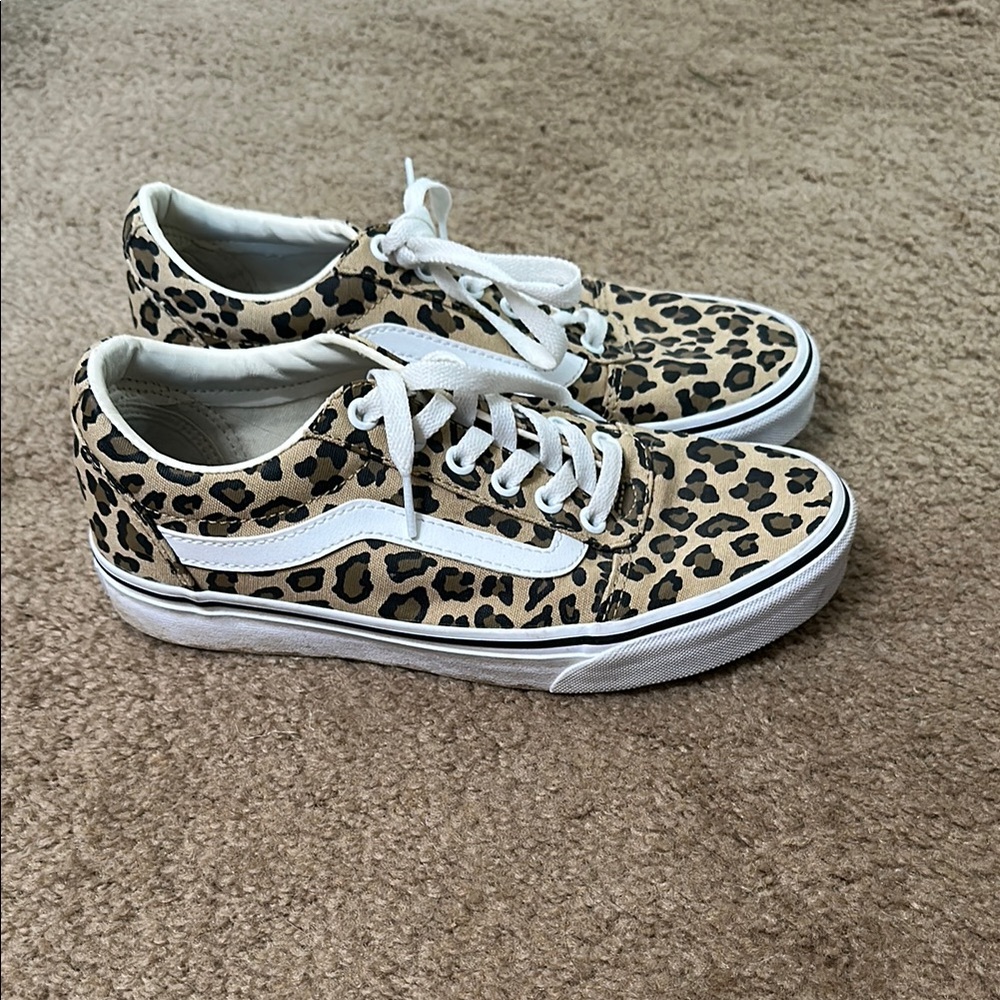 Vans Brown and White Sneakers with Classic Waffle Sole